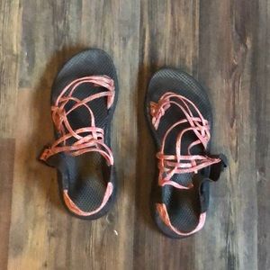 Three strap chacos with toe strap